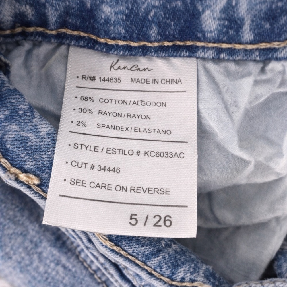 KanCan Denim Cutoff Shorts Size 5/26 Distressed Frayed Hem Stretch Jean Shorts - Picture 3 of 3